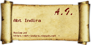 Abt Indira névjegykártya